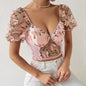 Embroidered Butterfly Mesh Crop Top for Women