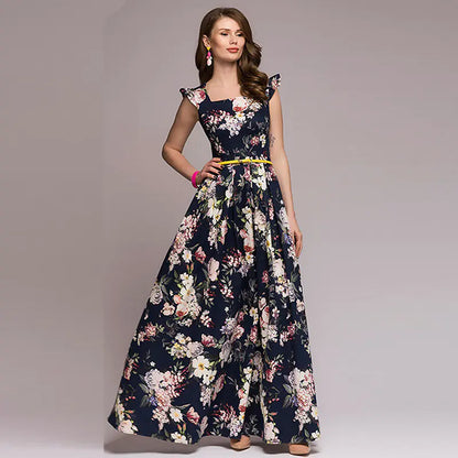 Floral Waist-Defined Dress