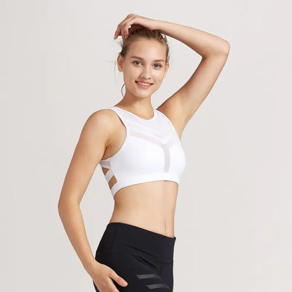 Shockproof Mesh Sports Bra, Quick-Dry Yoga Bra