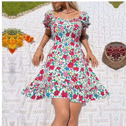 Floral Short Summer Dress (One Piece)