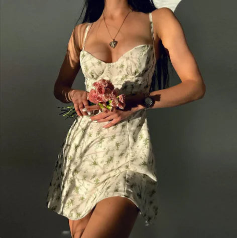 Floral Suspender Mini Dress
