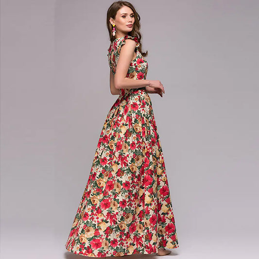 Floral Waist-Defined Dress