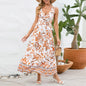 Floral V-Neck Sleeveless Maxi Dress
