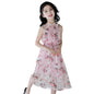 Girls' Bohemian Summer Dress - Floral Beach Maxi Dress
