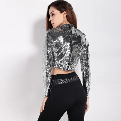 Fashionable Sequin Crop Top for Women