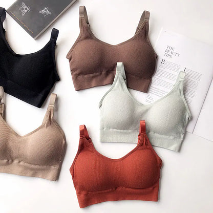 Seamless Cotton Sports Bra, Comfortable and Breathable