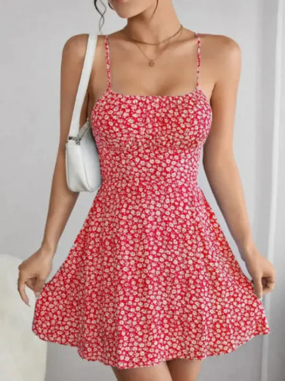 Floral Tie-Neck Dress