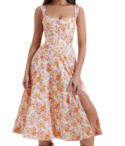 Floral Suspender Dress for Women
