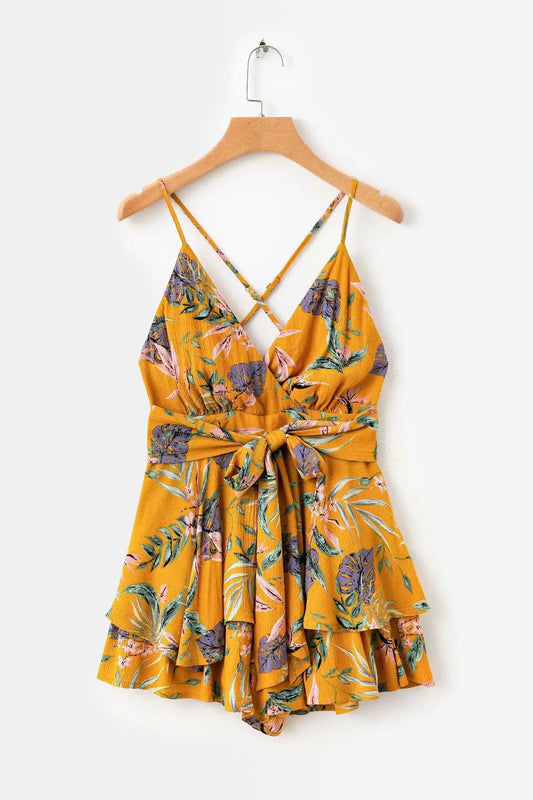 Floral Print Strap Dress (Sleeveless)