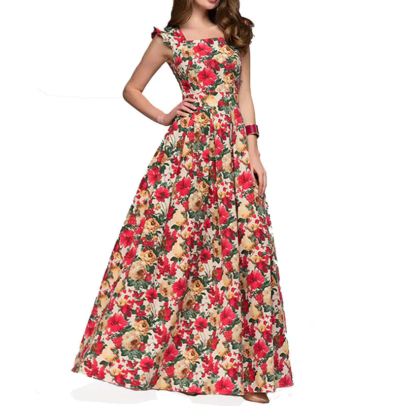 Floral Waist-Defined Dress