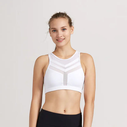 Shockproof Mesh Sports Bra, Quick-Dry Yoga Bra