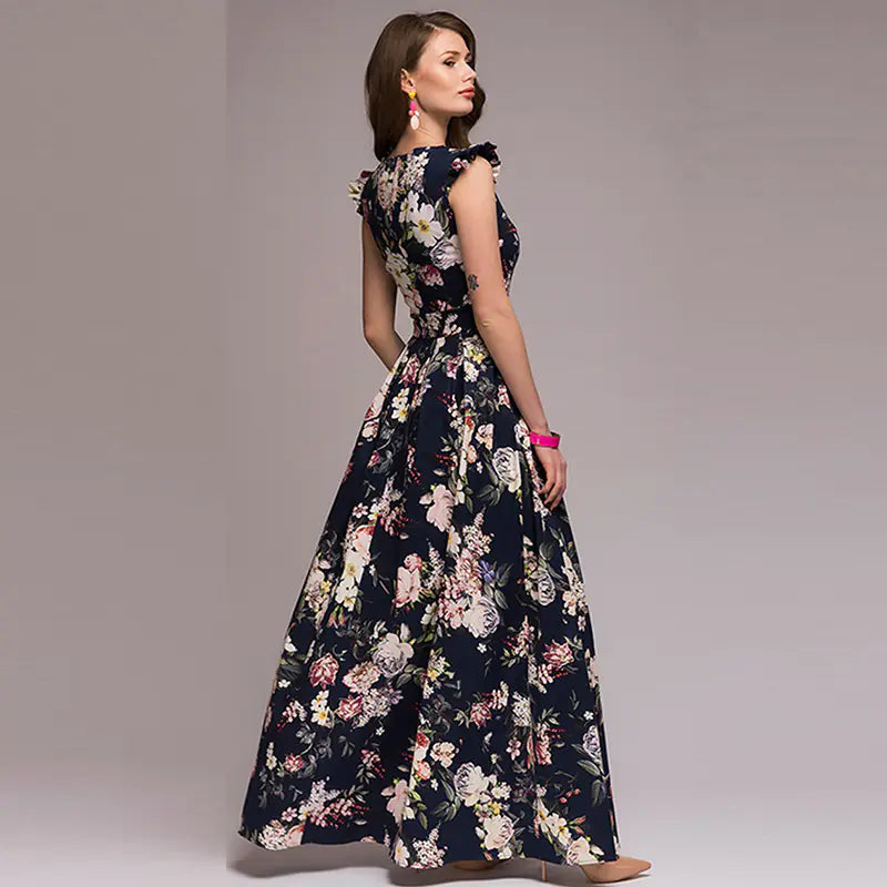 Floral Waist-Defined Dress