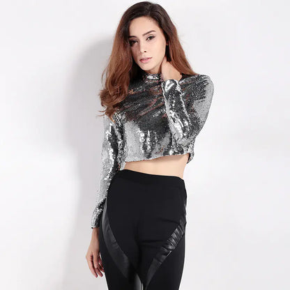 Fashionable Sequin Crop Top for Women