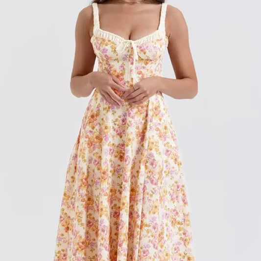 Floral Suspender Dress for Women